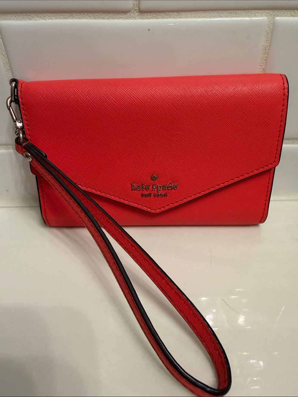 kate spade Red Leather Wristlet Clutch
